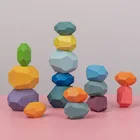 Деревянный камень Дженга, строительный блок, красочный скандинавский стиль, Штабелируемый камень, креативная модель Монтессори, образовательная игрушка, подарок