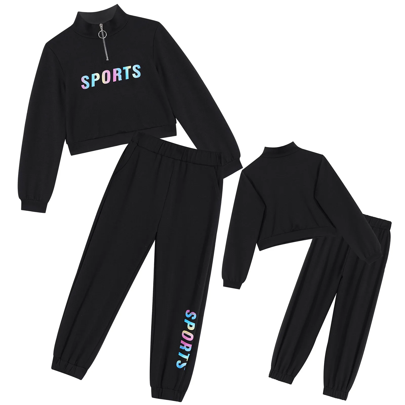 

Girls Cotton Sportswear Kids Sports Outfit Casual Suit Long Sleeve Sport Tops and Pants Tracksuits for Children Workout Clothing