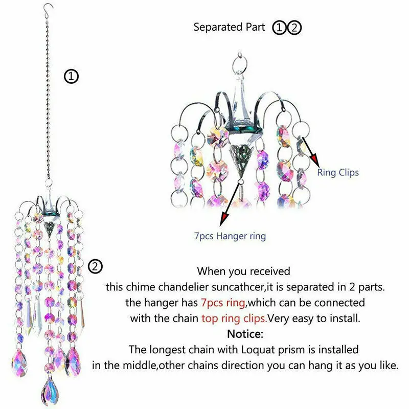 

New 9 Styles Moon Colorful Crystal Hanging Outdoor Pendant DIY Crystal Pendant Wind Chimes Home Decoration Crafts Wholesale