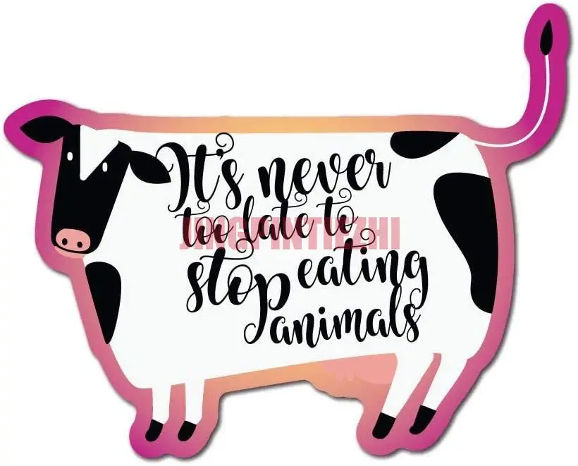 

Personality It Is Never Too Late To Stop Eating Animals Sticker Decal Vegan Laptop Planet Vinyl Decals Racing Helmet Stickers