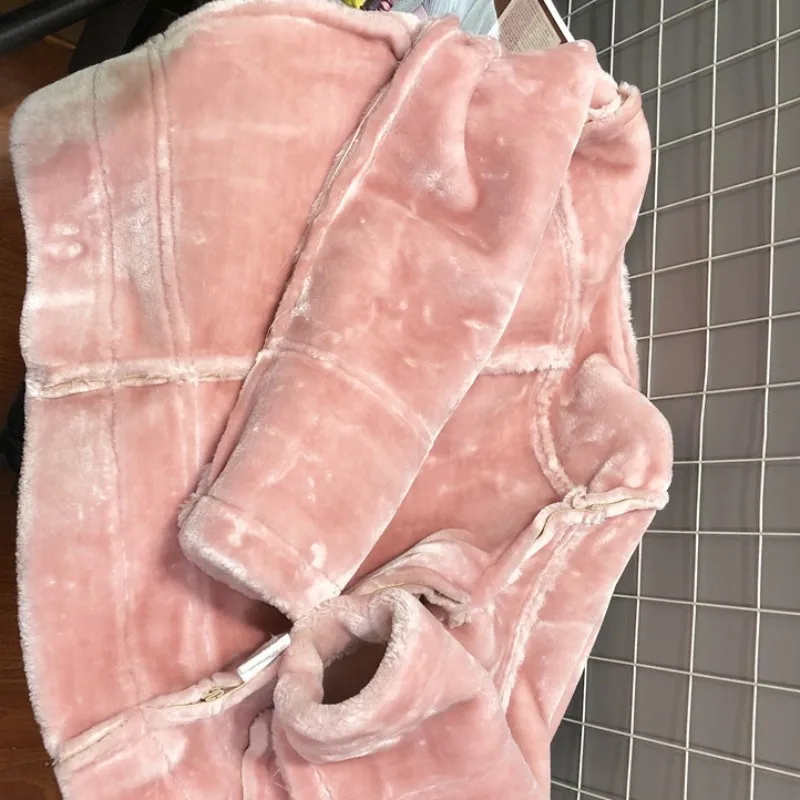 Зимняя Женская Толстая теплая куртка из искусственной кожи с меховой подкладкой
