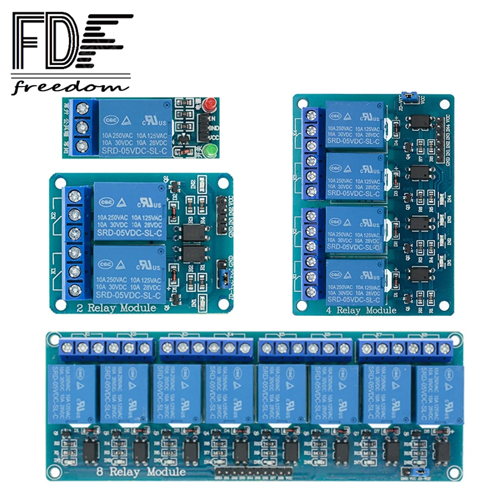 10 шт. релейный модуль 5 в 1 2 4 8 каналов с оптроном выход Новый для arduino |