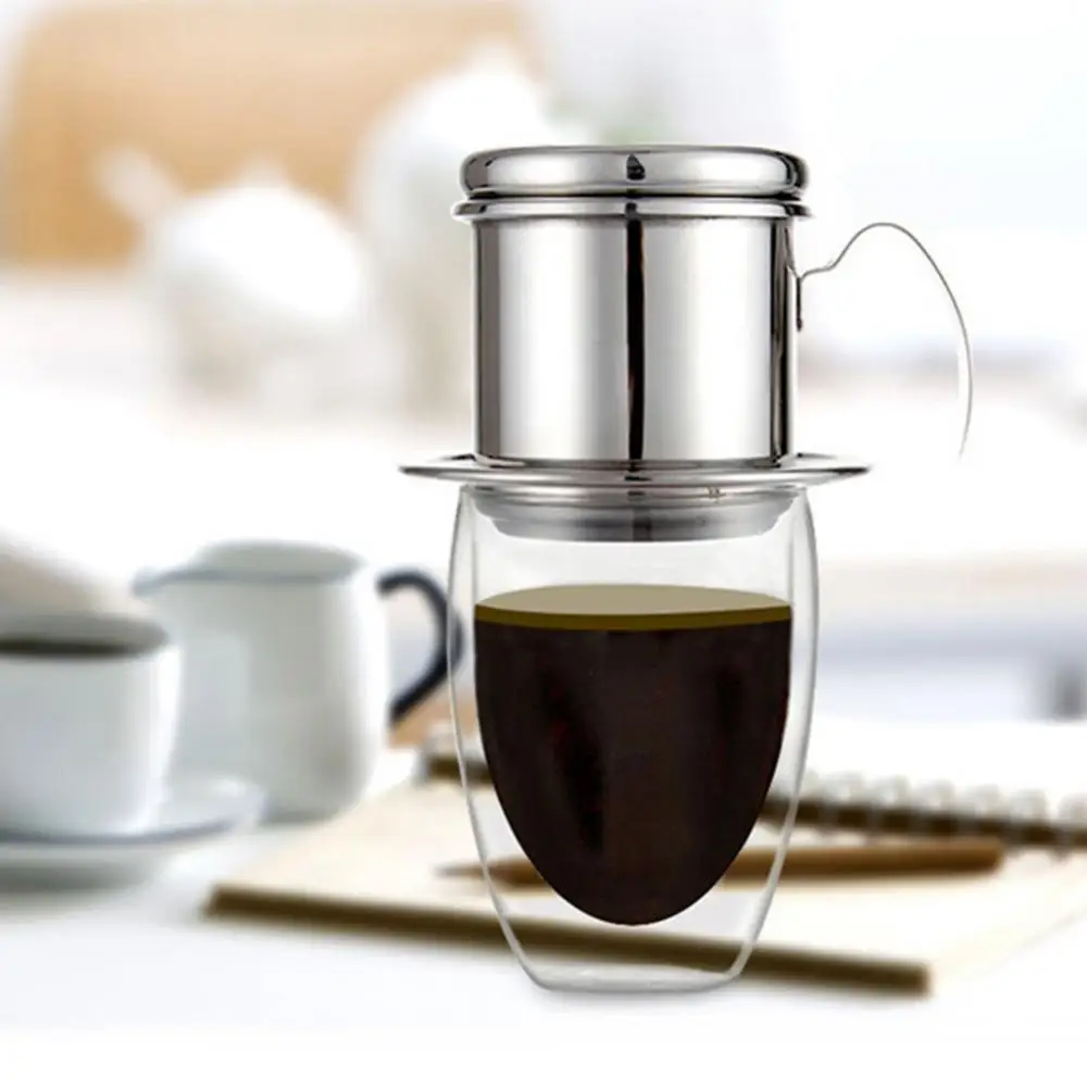 

80%HOTStainless Steel Vietnamese Coffee Filter Cup Drip Maker Infuser Pot with Handle
