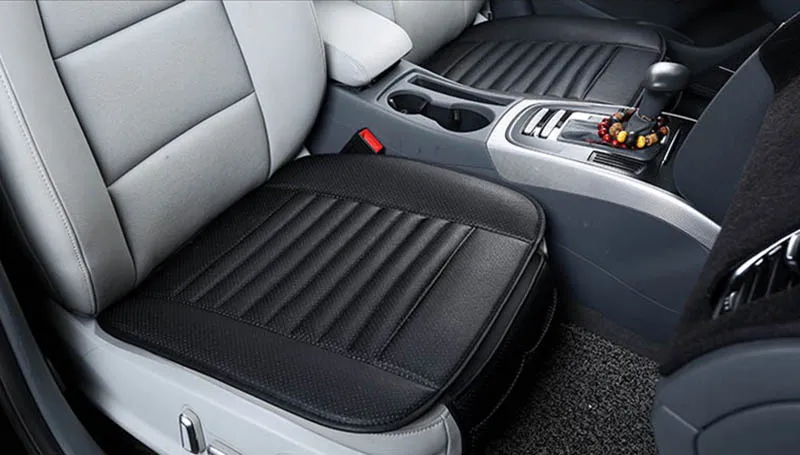 Кожаные бамбуковые полосы угольная подушка чехол на автомобильное сиденье для