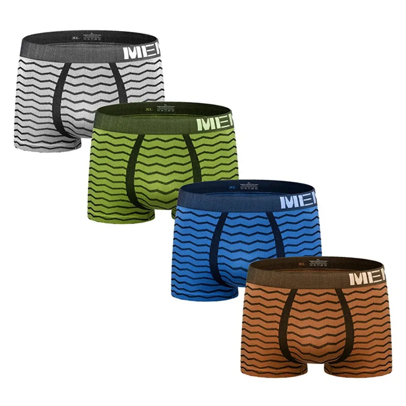 Мужские шорты трусы мягкие дышащие полосатые мужские удобные трусики