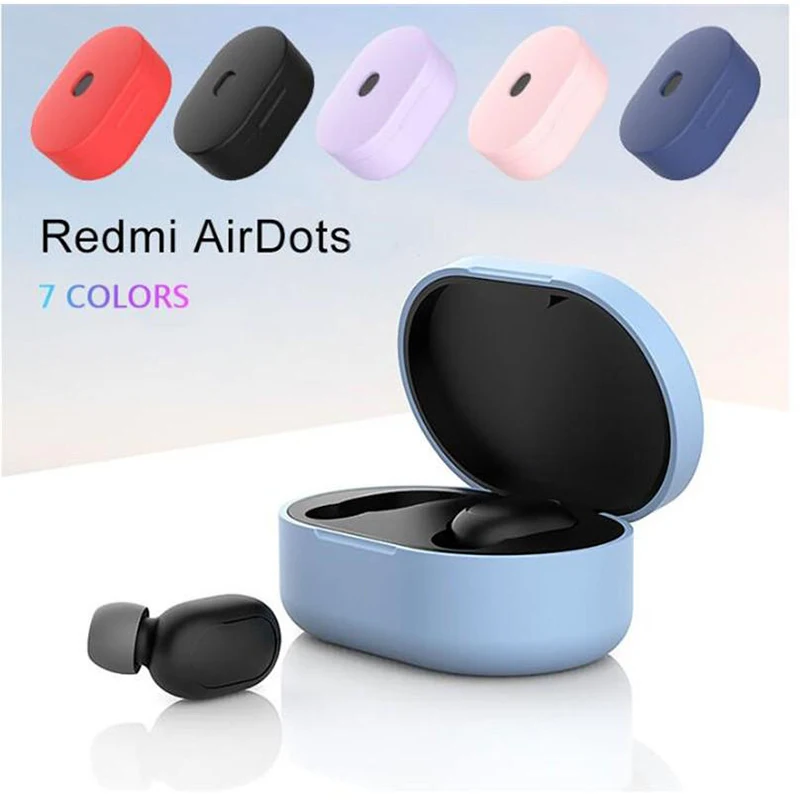 

Wireless Bluetooth Earphone Case Cover For AirDots Silicone Soft Protective Case For Xiaomi Redmi Earphone With Keychain
