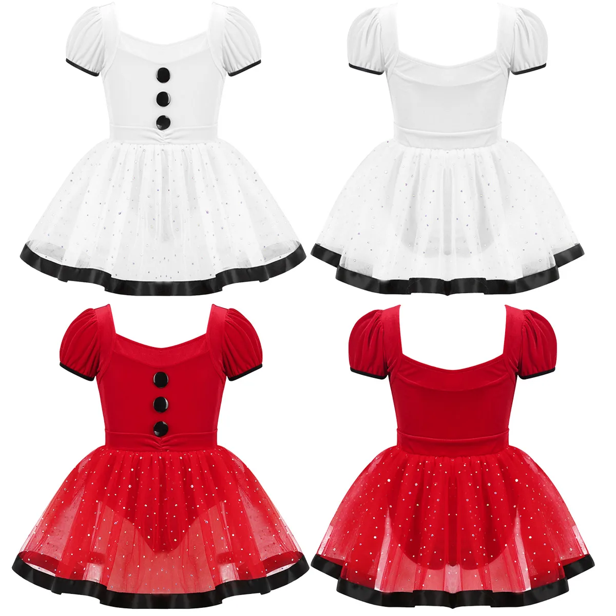 Детская юбка пачка с короткими рукавами фонариками и блестками|Балет| |