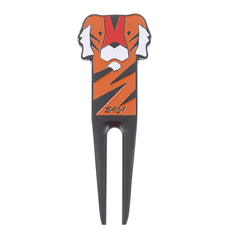 

Golf Green Fork Durable Anti-scratch Cartoon Tiger Golf Pattern Pitch Repairer