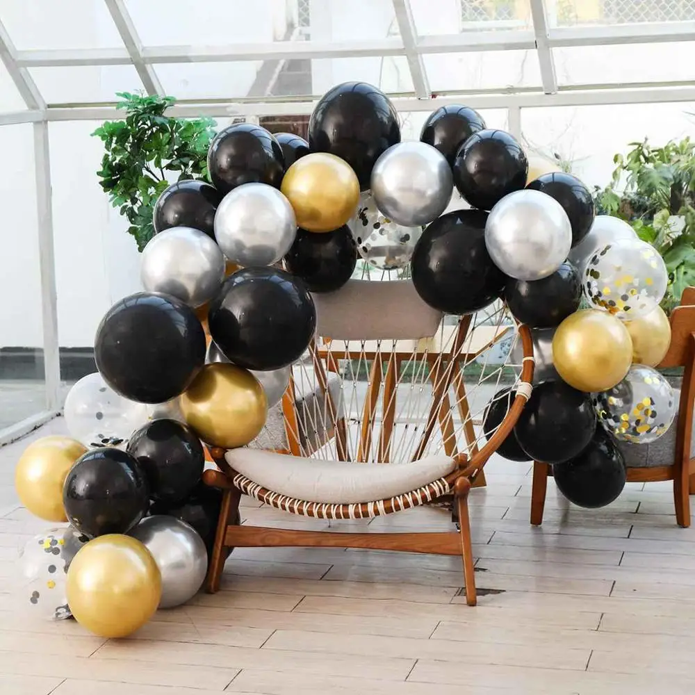 

Gold Black Balloon Chain Set 30 50 Birthday Party Decor Adults 21st 30th 50th Golden Balloon Garland Kit Globos Wedding Ballon