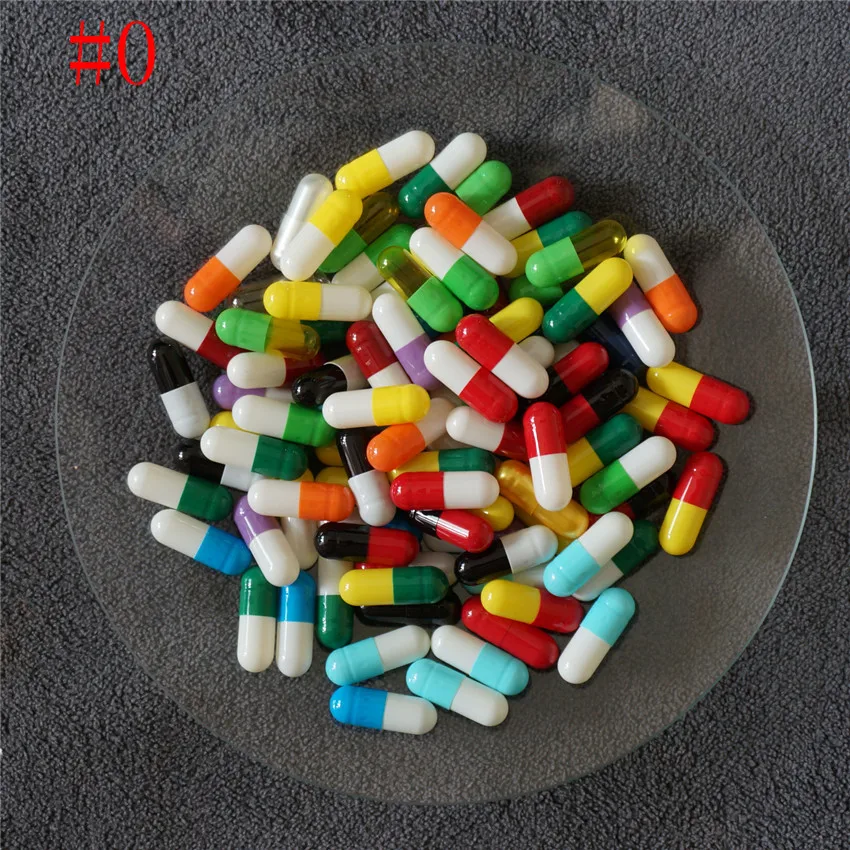 

0# 10000pcs 0 size High quality colored hard gelatin empty capsules, hollow gelatin capsules ,joined or separated capsules