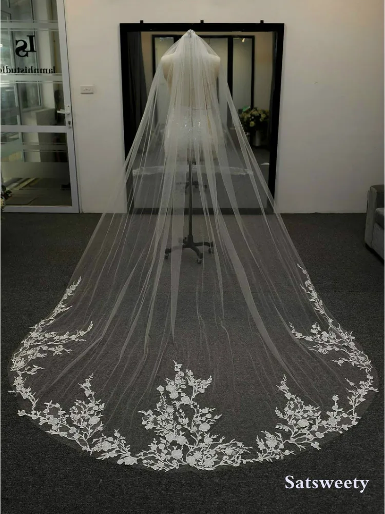 Высококачественные Женские Свадебные вуали из Мягкого Тюля белые/цвета слоновой