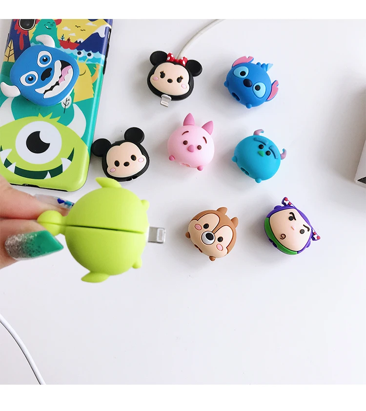 Универсальный защитный кабель с героями мультфильмов чехол для iPhone 8 Plus 5 5S SE 5C 6 6S 7