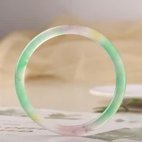 natural three color jade bangle round thin strip hand ring exquisite bracelet fine jadeite jewelry lucky holiday gift