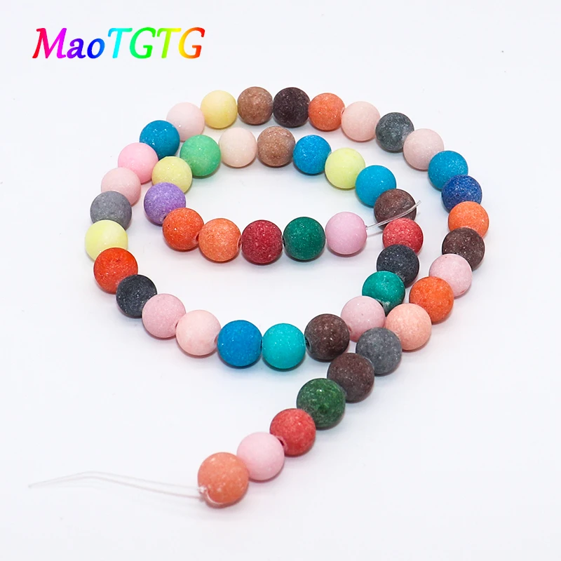 Красочные матовые бусины для изготовления ювелирных изделий женский браслет