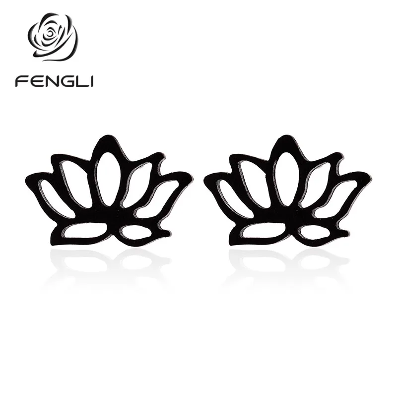 FENGLI милые серьги цветок лотоса для женщин ювелирные изделия прекрасный завод