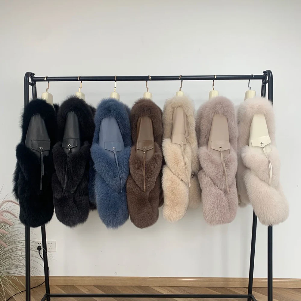 

New Women's Real Fox Fur Coat Female Genuine Sheepskin Leather Jacket Winter Thick Warm Fur Lady's Outerwear S7931