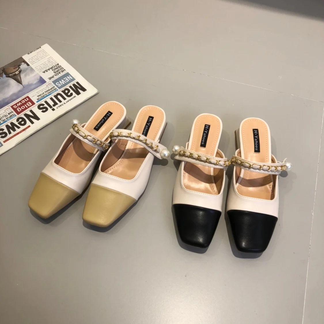 

Bailamos Women Ballet Shoes Square Toe Ballerina Comfortable Latex Insole Slip On Loafer Shoe Wedge Sandals Ladies Fashion Flat