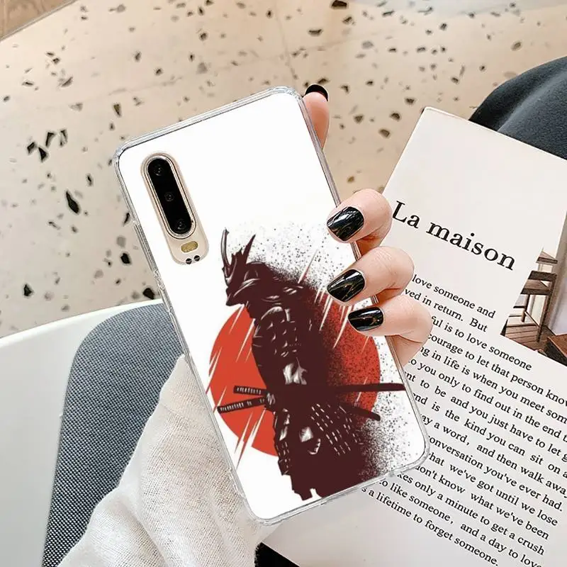 

Samurai Japanese Phone Case Transparent for Samsung A71 S9 10 20 HUAWEI p30 40 honor 10i 8x xiaomi note 8 Pro 10t 11