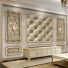 3D-обои по фото по индивидуальному заказу, мягкие рулонные 3D-обои в европейском стиле ретро с цветами, для гостиной, ТВ, дивана, спальни, домашнего декора