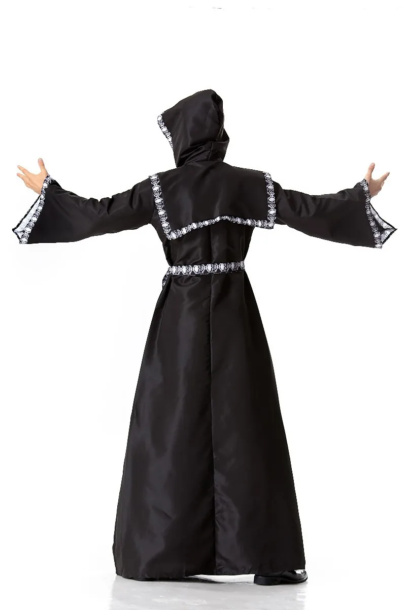 

Adult Halloween Cosplay Wizard Witches Grim Reaper Costume Men and Women Couples Black Robes Costumes