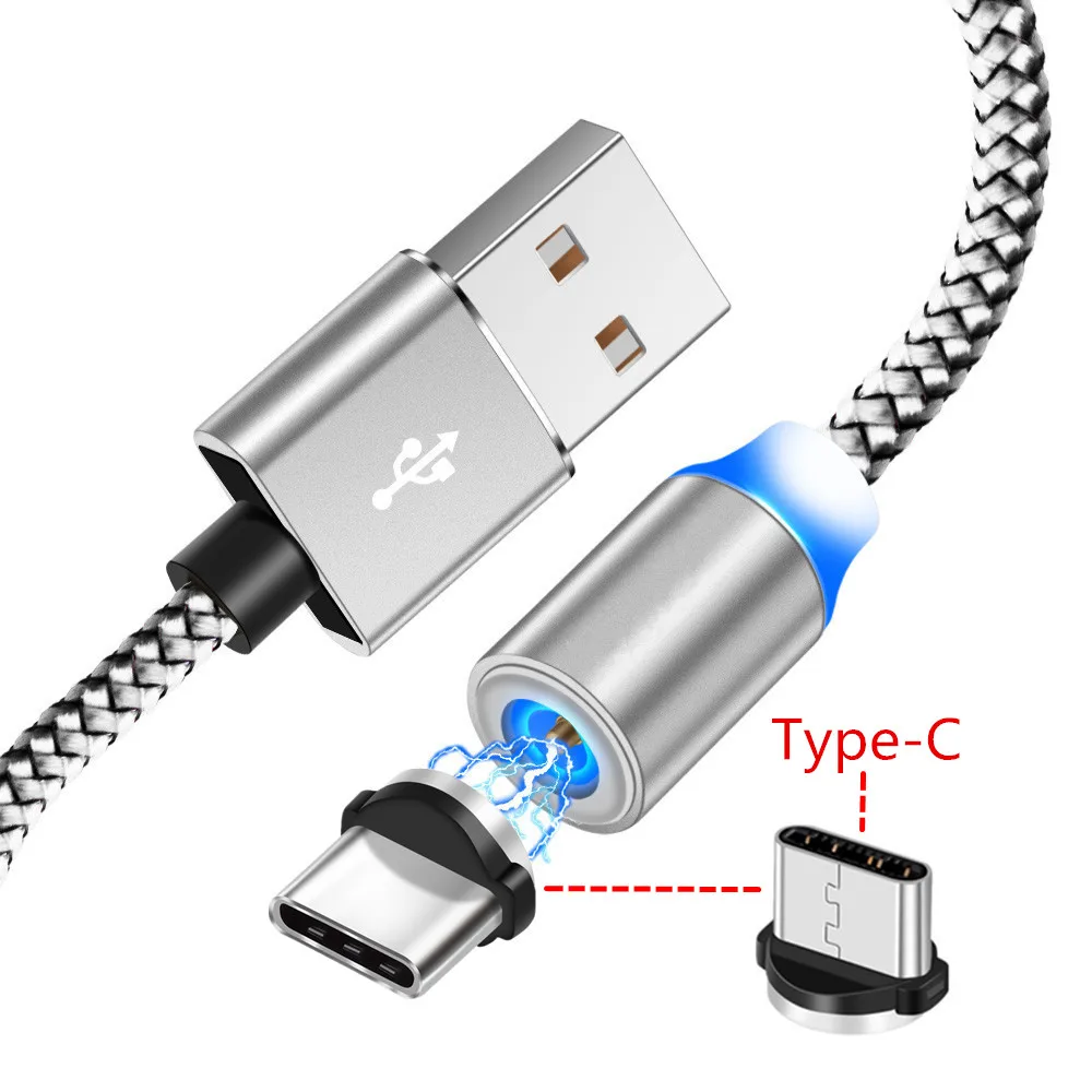 Магнитное зарядное устройство Micro USB Type C для Samsung S8 S9 A3 A5 A7 J4 J7 A70 Huawei P Smart P20 Y5 Y6 Y7 2019
