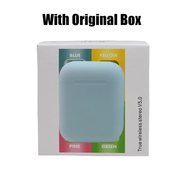 i12 D Light blue Bluetooth наушники, цветная версия Macaron 12 5,0, беспроводные Bluetooth наушники для всех смартфонов, наушники с шумоподавлением - Цвет: i12 D Light blue