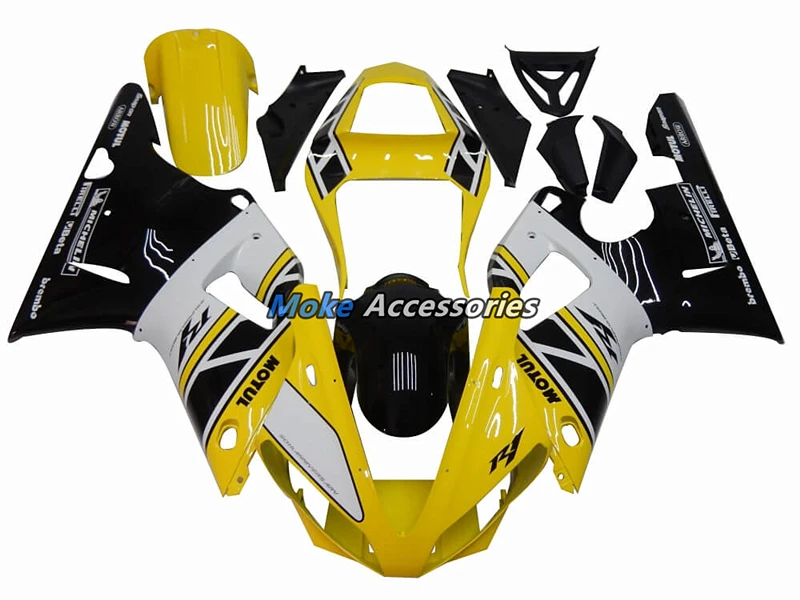 

Motorcycle Fairings Kit Fit For Yzf R1 2000-2001 Bodywork Set Abs High Quality ABS Injection New Yellow Black White