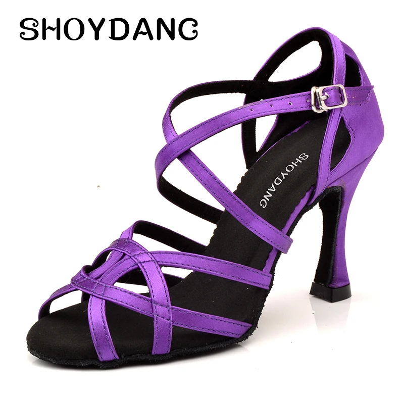 Туфли женские атласные с мягкой подошвой для латиноамериканских танцев вечерние