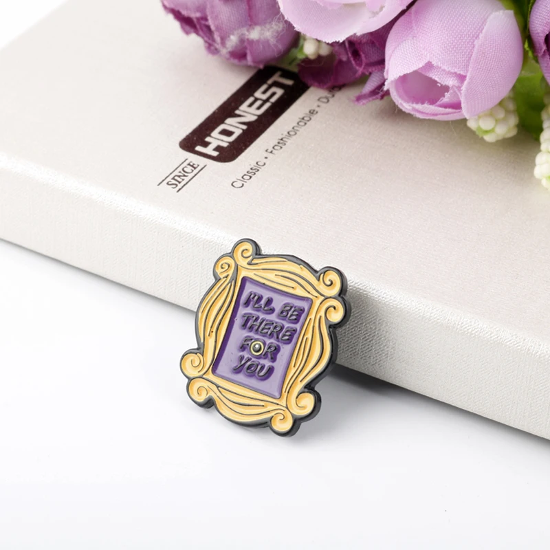

Photo Frame Rahmen Shape Pin Brooches TV Play Series Metal Enamel Pin Party Gifts