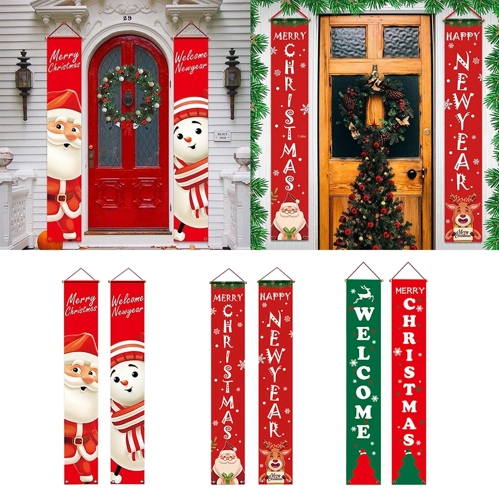 

Christmas Door Banner Porch Sign Christmas Decoration For Home Happy Christmas Pendant Merry Christmas Cheer Decoration
