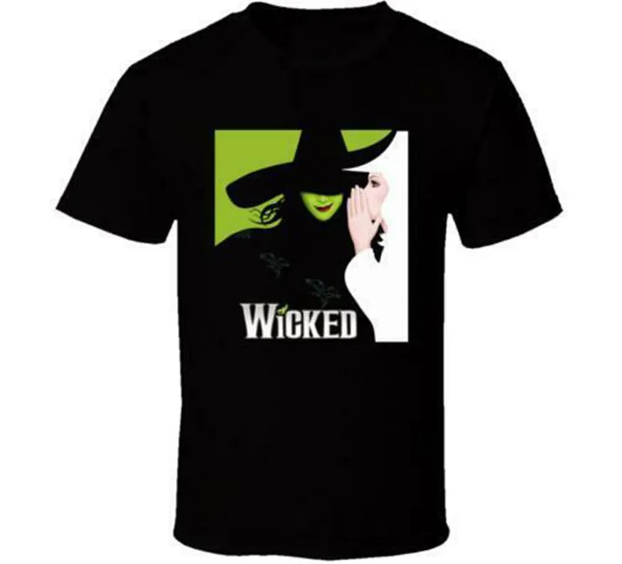 Новинка белая и черная футболка с логотипом Wicked Broadway Wizard Music размеры США S-3Xl Fq1