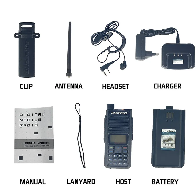 

2020 Baofeng DMR DM-1801 Walkie Talkie VHF UHF 136-174 & 400-470 Dual Band Dual Time Slot 1 2 DM1801