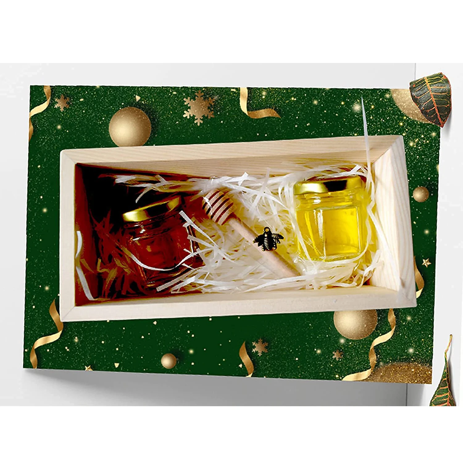 Маленькие шестиугольные стеклянные банки для меда-банки меда с золотыми