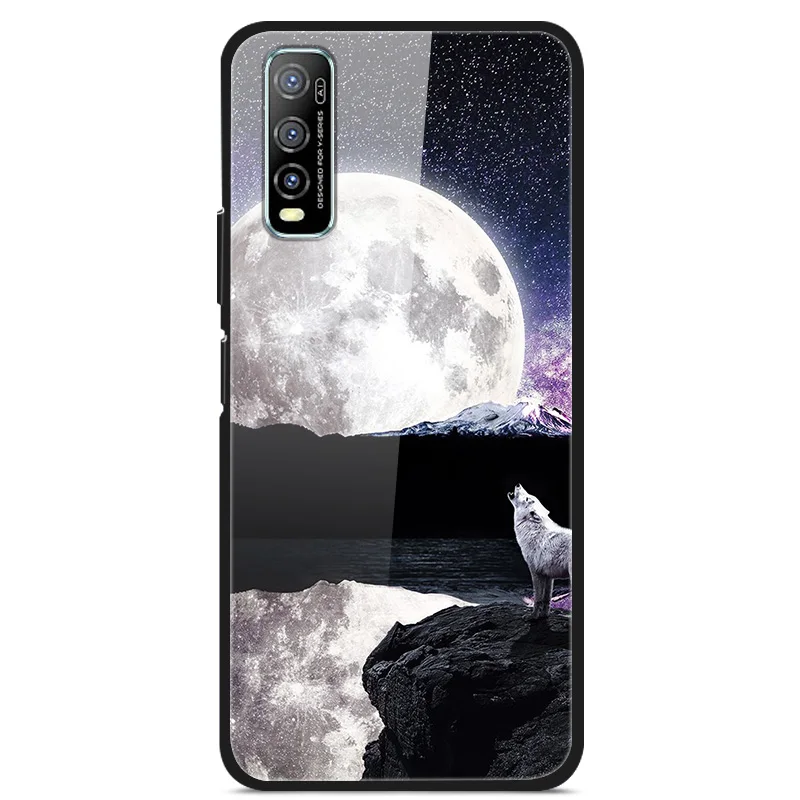 

Case For VIVO Y70S Back Phone Cover Black Silicone Bumper With Tempered Glass Series 3