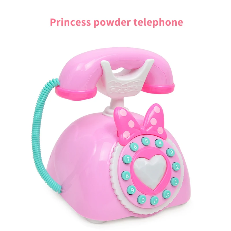 

IKAUOIE Baby children's toys simulation retro telephone light music cartoon early education puzzle antique landline