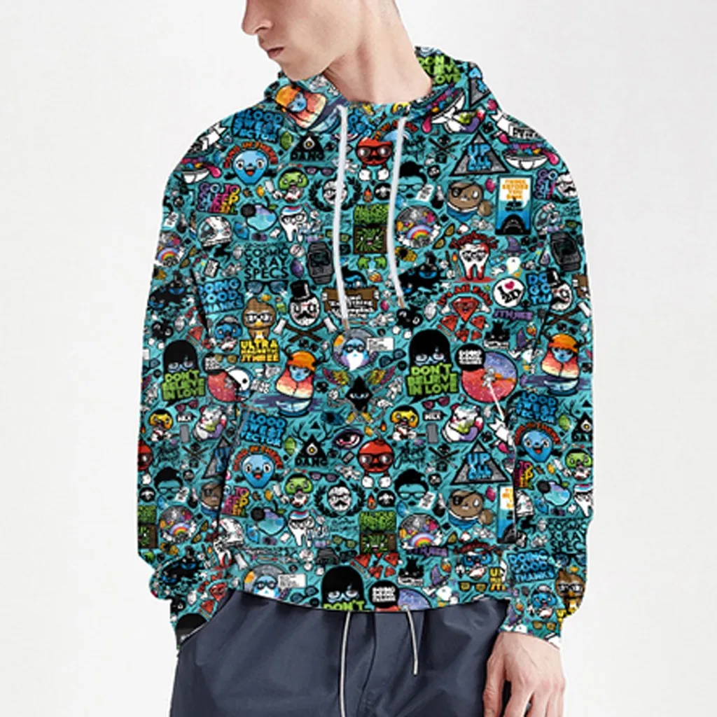 

Толстовка мужская с длинным рукавом, модный свитер с принтом, худи, Повседневная Уличная одежда, осень