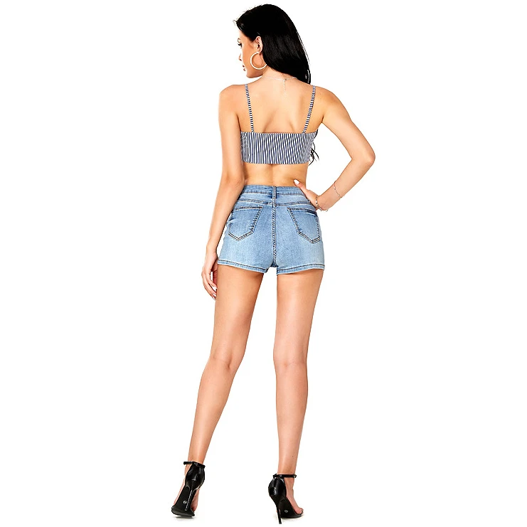 

Streetwear High Waisted Jean Shorts Women Summer Button Pockets Denim Shorts Female Short Jeans Pants for Women's Clothing 2021