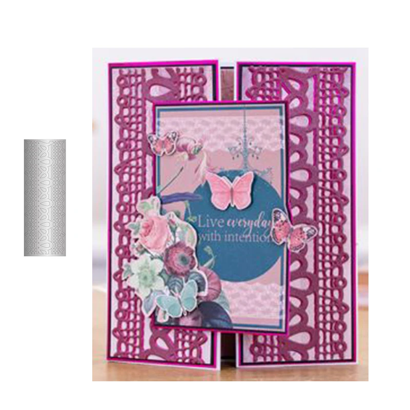 

2022 Rectangle Lace Pattern Metal Cutting Dies Craft Scrapbooking Handmade Knife Mould Blade Punch Stencils Dies Cut Model Decor