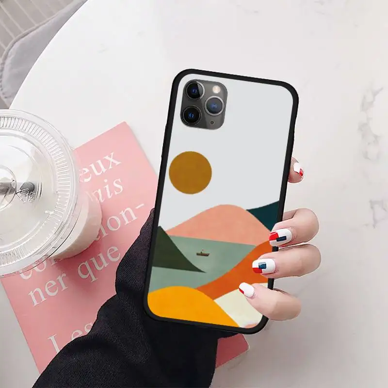 

Mountain Marble Moon Phone Case for iPhone 11 12 mini pro XS MAX 8 7 6 6S Plus X 5S SE 2020 XR