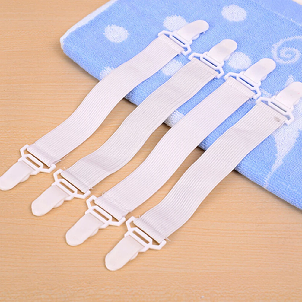 4 Pcs Bed Sheet Mattress Cover Blankets Home Grippers Clip Holder Fasteners Extension Strap Contraction Rope | Дом и сад