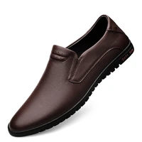 casual mens classic leather shoes luxury genuine leather dress business male shoes outdoor driving slip on mens leather shoes