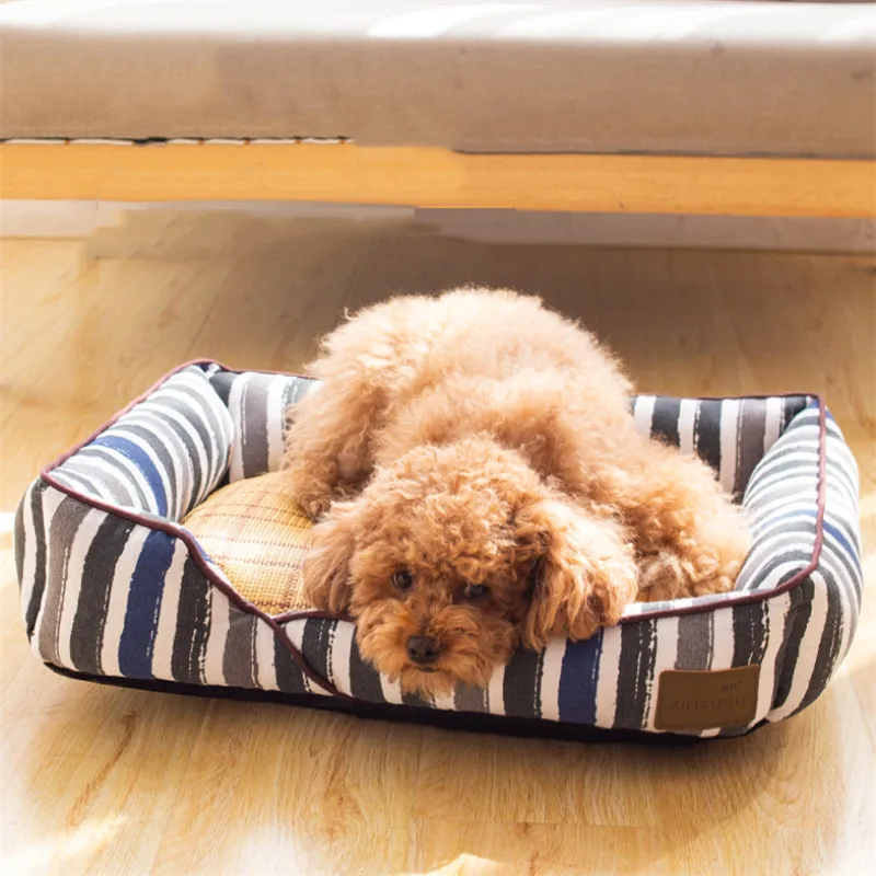 Лежанка для маленьких и средних собак летняя охлаждающая соломенная кровать