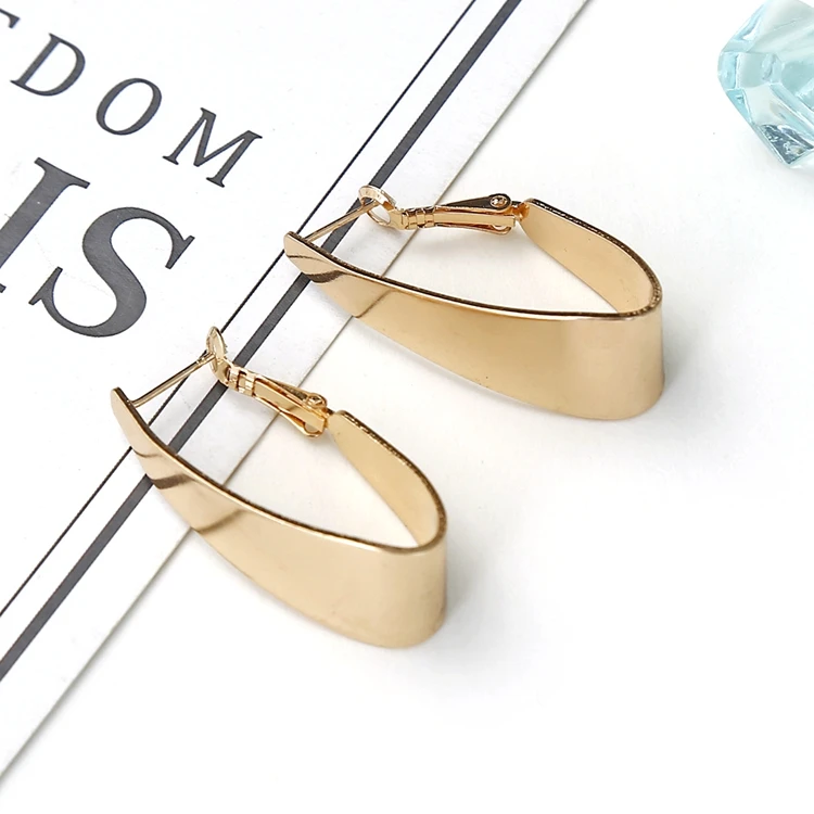 2019 корейские новые массивные Серьги овальные геометрические золотые серьги для