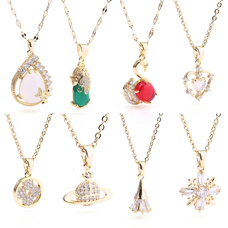 

BRACE CODE New Cubic Zirconia Necklace Women's Holiday Wedding Valentine's Day Gift Brand Necklace Gift Direct Shipping