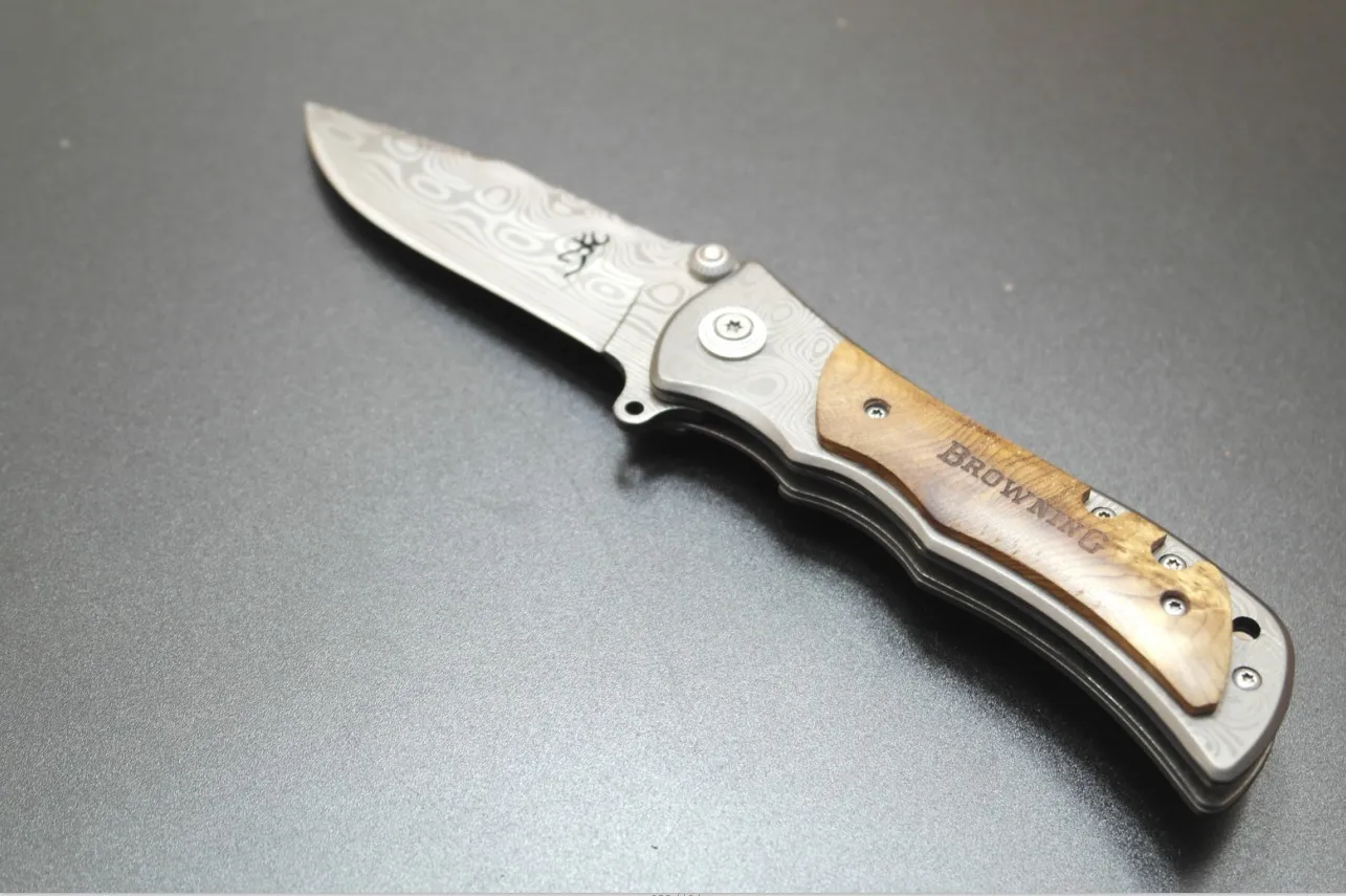 Дамасский Тигр Складной нож Browning охотничий для выживания 8Cr стальное лезвие +