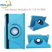 360 rotating leather flip case for huawei mediapad t1 701u tablet case for huawei t1 7 0 t1 701u tablet lychee pattern coverpen