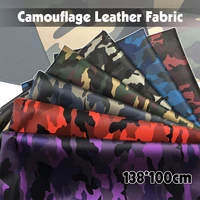 100138cm camouflage faux leather artificial pu leather fabric for upholstery furniture background wall sliding door shoes bag