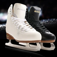 winter adult genuine leather professional thermal warm thicken ice figure skates shoes with ice blade waterproof comfortable