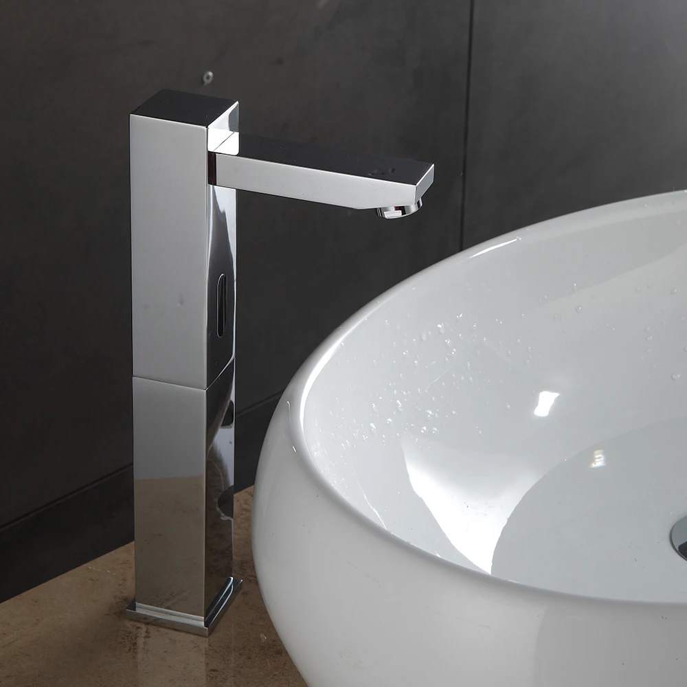 

automatic smart faucet tap shipping free brass material polished chrome mixer water cold and hot ac 220 /dc battery power supply