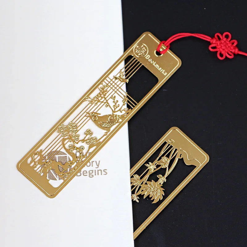 Творческие золотые Пустые Цветочные закладки винтажный китайский стиль слива